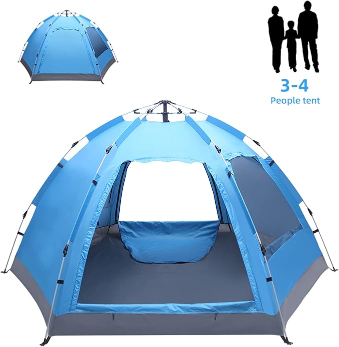 Large Camping Instant Tents,Automatic Waterproof Family Camping Tent,Easy Setup Camping Tents,Lightweight Backpacking Tent,for Outdoor Beach Hunting Hiking Travel