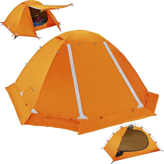 Clostnature Lightweight Backpacking Tent - 1/2 Person 4 Season Ultralight Waterproof Camping Tent, Large Size Easy Setup Tent for Winter, Cold Weather, Family, Outdoor, Hiking and Mountaineering