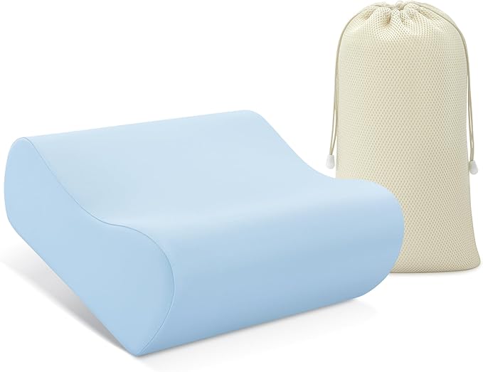 AM AEROMAX Travel Contour Memory Foam Pillow, Cervical Pillow for Neck Pain Relief, Neck Orthopedic Sleeping Pillows for Side, Back and Stomach Sleepers.