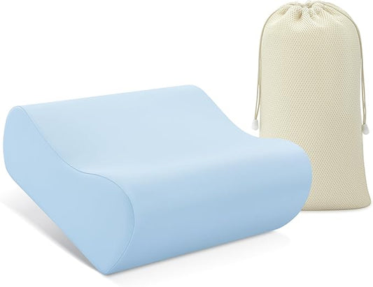 AM AEROMAX Travel Contour Memory Foam Pillow, Cervical Pillow for Neck Pain Relief, Neck Orthopedic Sleeping Pillows for Side, Back and Stomach Sleepers.