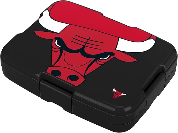 FOCO NBA Unisex-Adult Officially Licensed 2-Tone Big Logo Team Color Basketball Leak Proof 5 Compartment Bento Lunch Box - Chicago Bulls