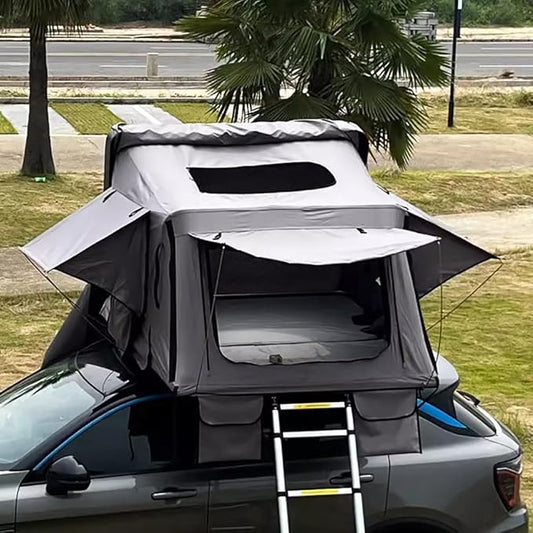 Auto Quick Pop Up Car Tent, SUV Roof Top Tents for Adults, Roomy Truck Van Trailer Tent, Camping Car Tent for 3-4 People, Family Hard Shell Out Door Rooftop Tent, Fast Opening