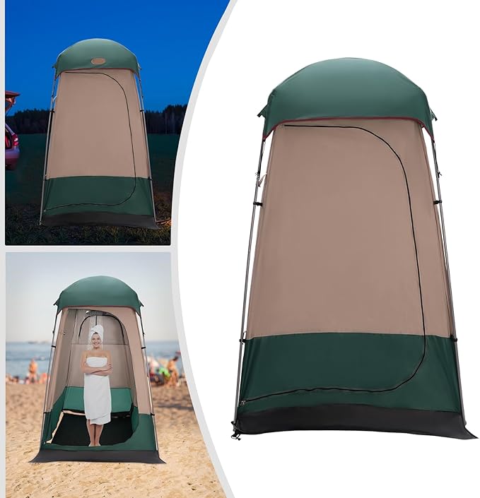 Shower Tent for Camping Outdoor Privacy Tent 63 * 63 * 94.5" Spacious Camping Changing Tent Dressing Room Portable Toilet Tent Camping Privacy Shelter Instant Outdoor Rain Shelter (Dark Green)