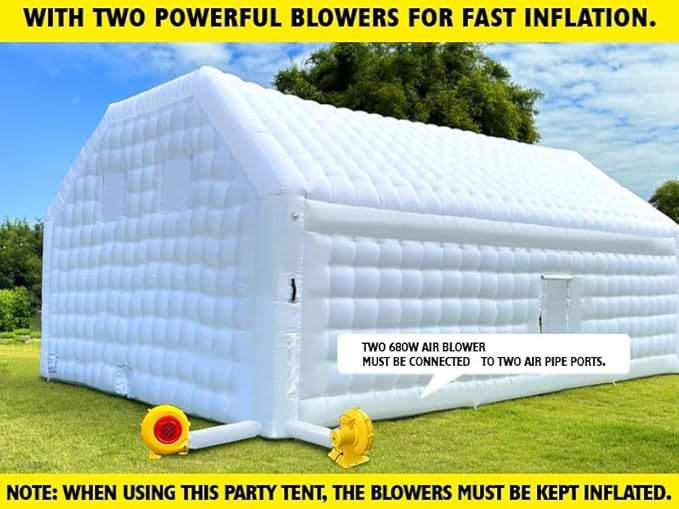 WARSUN Large White Inflatable Night Club 30x20x13Ft Inflatable Party Tent with Logo Area Disco Cube Gazebo Event House for Wedding Birthday Raves Dance Floor Yard Party Business