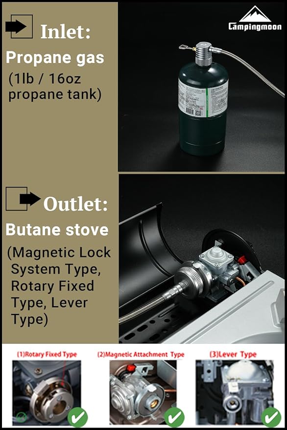 CAMPINGMOON Camping Propane Stove with Extend Hose XD-3F/Z59-CB