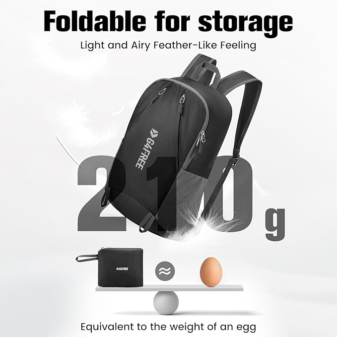 G4Free 24L Packable Hiking Backpack Lightweight Foldable Small Sport Travel Daypack Water Resistant for Women Men