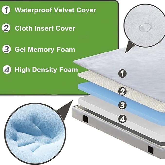 3" Thick Memory Foam Camping Mattress for Outdoor Sleeping,Travel Car Tent Truck Camping,Cot/Twin Size Floor Guest Bed with Waterproof Velvet Cover,Travel Bag