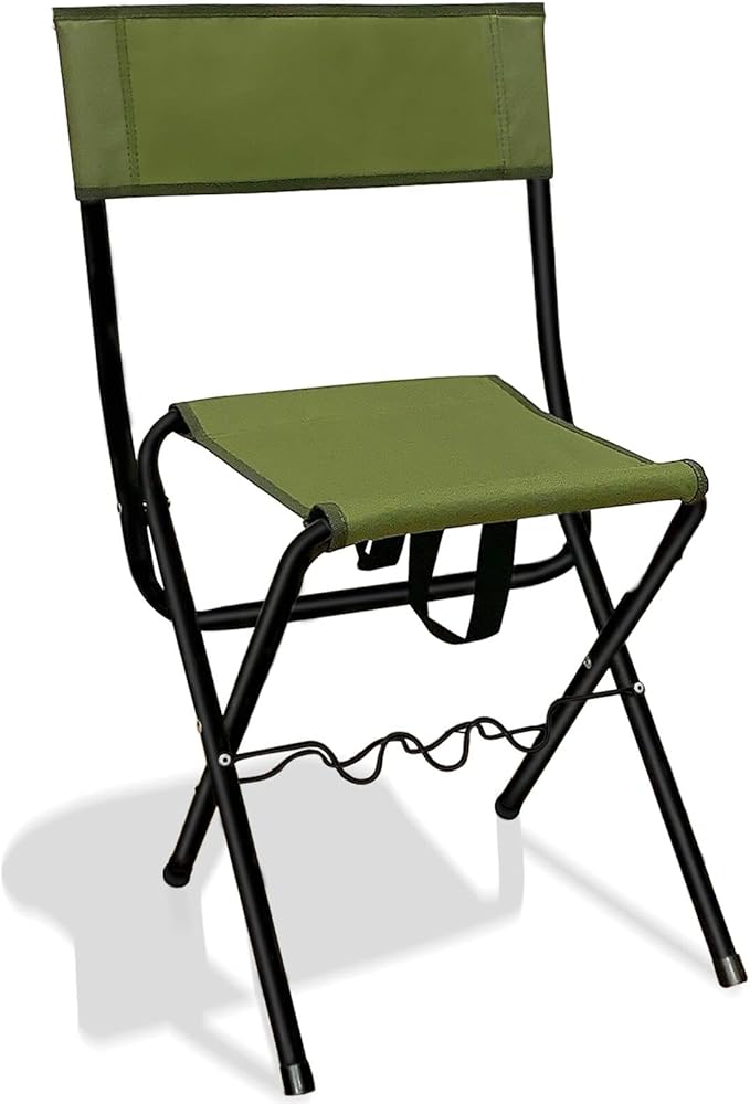 LEADALLWAY Folding Fishing Chair with Rod Holder,Green