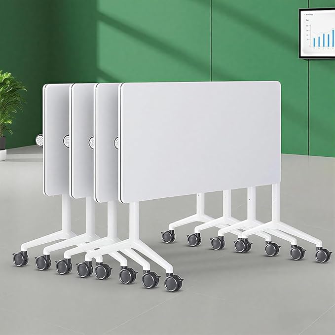 Foldable 47.2 Inch Meeting Table with Wheels, Portable Training Desk, Flip Top Design for Office, School, Work or Home Workspace