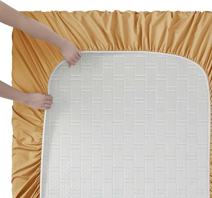 Clara Clark King Sheets, 6 Piece Set - Hotel Luxury Sheets for King Size Bed, Super Soft Bedding Set, King Size, Apricot Orange