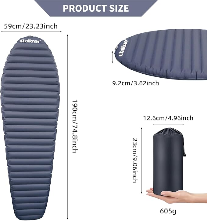 Ultralight Sleeping Pad for Camping, 74.8"x23.2" Camping Mat with Pump Sack Inflatable Sleeping Pads Compact for Camping Backpacking Hiking Traveling Tent
