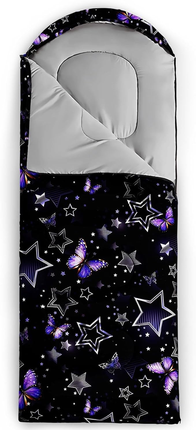 Kids Sleeping Bag for Boys Girls,Bohemian Cowboy Print-Lightweight Warm Portable Outdoor Indoor-Waterproof Cold Weather Resistant Sleeping Bag for Camping Hiking