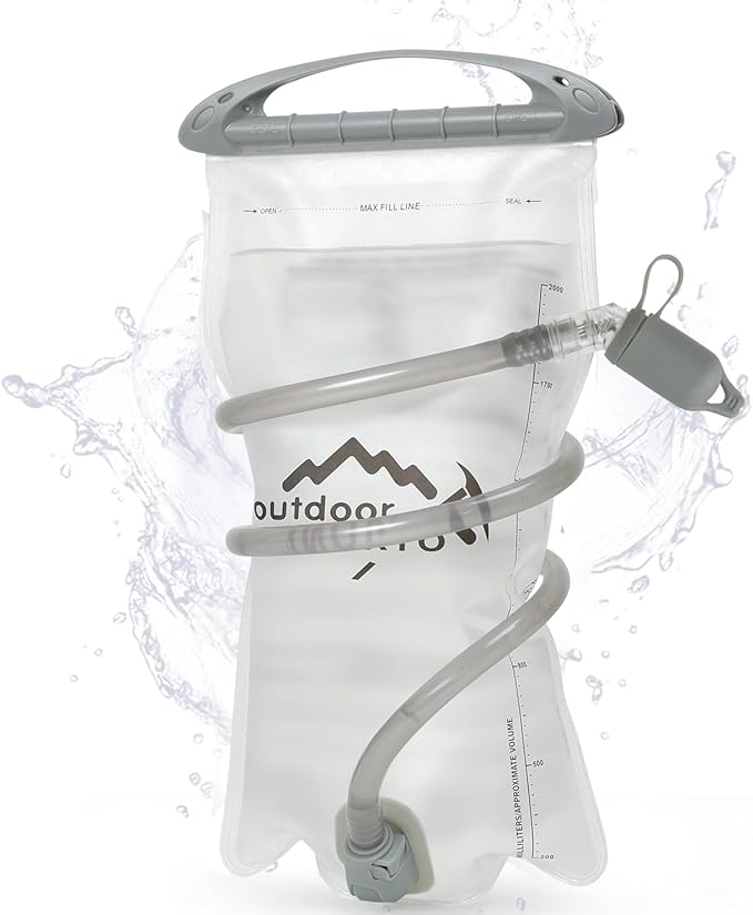INOXTO 1.5L/2L/3L Hydration Bladder, Water Bladder with Water Reservoir Hose Insulator & High Flow Bite Valve for Hiking Backpack, Leak Proof 1.5/2L/3L Water Reservoir for Camping Cycling Running