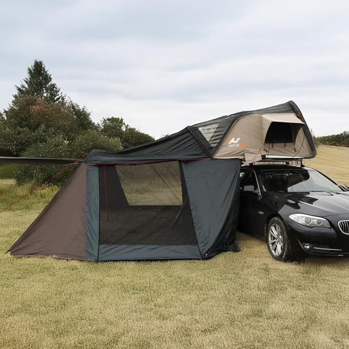 Naturnest Sirius1 Hardshell Roof Top Tent, All-Weather Overland Camping for SUV, Truck, 4-Season 2-3 Person HeavyDuty Rooftop Tent with Memory Foam Mattress, Built-in LED Lighting & Ventilation System