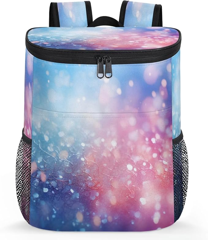 Insulated Cooler Backpack Glitter Leakproof Lightweight Ice Coolers Backpack Steel Blue Waterproof Cooler Bag Lunch Backpack for Camping Hiking Picnic for Men Women
