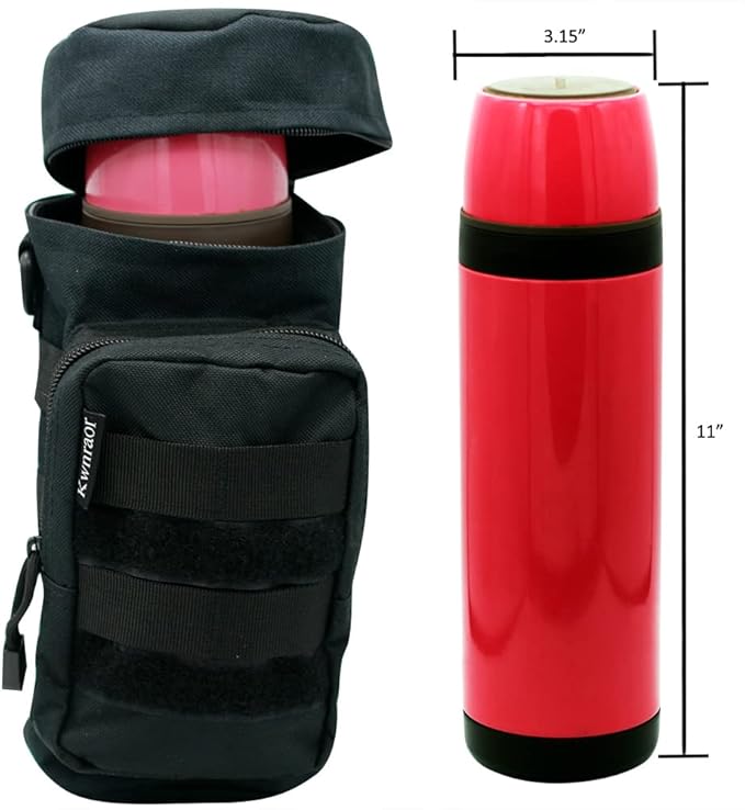Molle Water Bottle Holder, Tactical Water Bottle Pouches for Backpack with D-Ring Hook