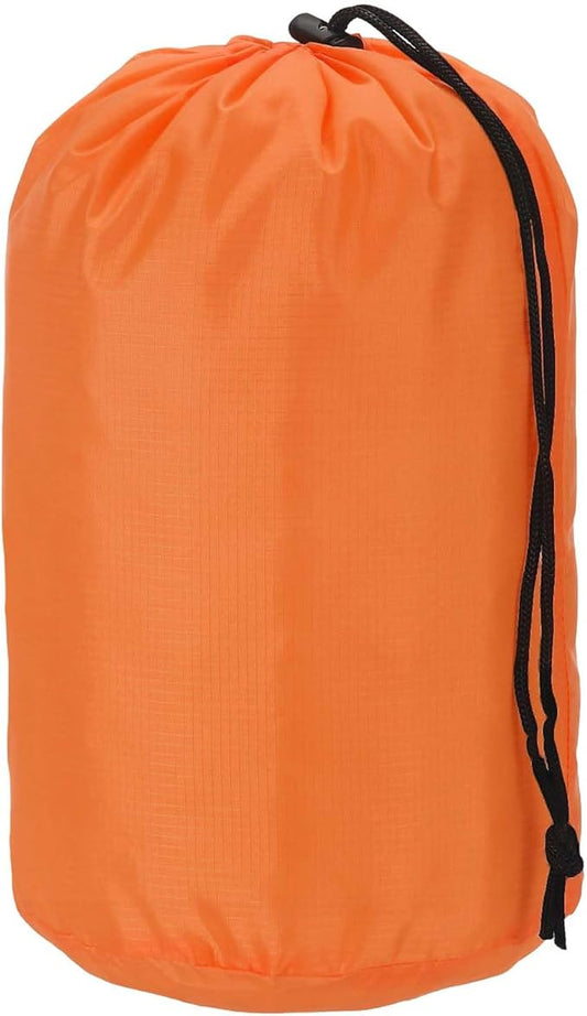 Stuff Sack, Nylon Waterproof Storage Sacks Portable Drawstring Dry Stuff Bag Gear Organization with Toggle, 7x13Inch Fit for Backpacking Camping Traveling Hiking(Orange)