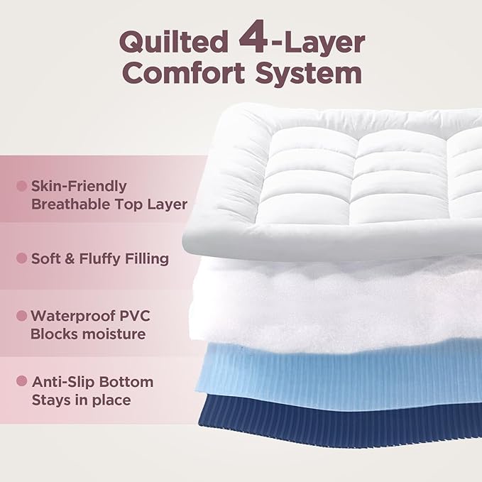 Twin XL Air Mattress with Built-in Pump & Luxury Quilted Topper, 80" Length, 20" Height, 2.5 Min Fast Inflation, 500lbs Support, Blow up Mattress with Carry Bag for Guest, Camping & Home