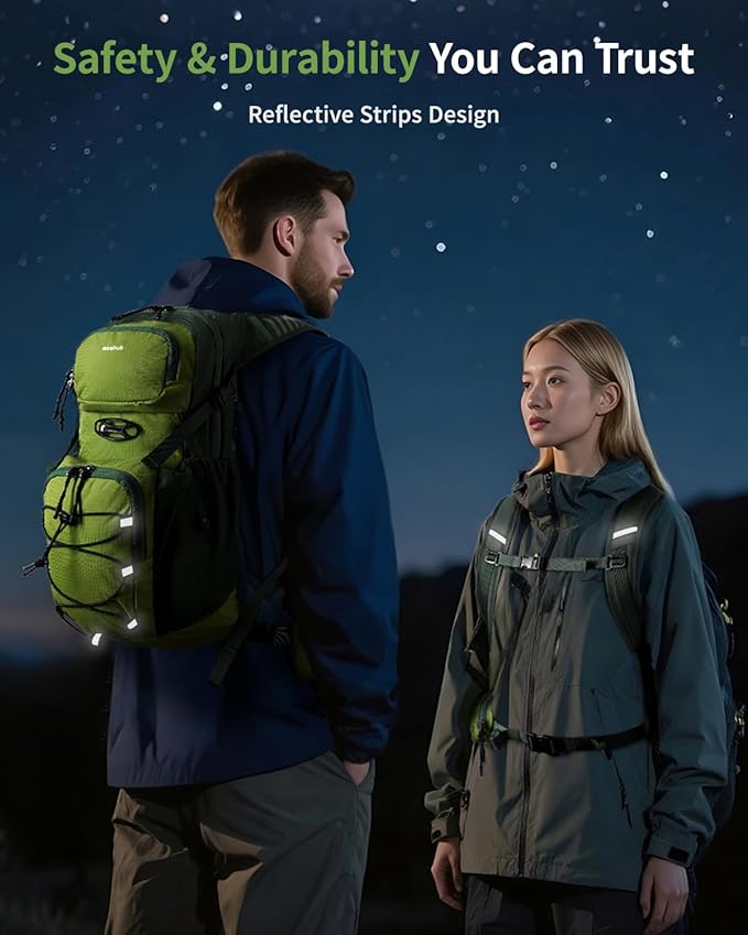 ECOHUB Hydration Backpack for Men Women, 20L Lightweight Hiking Daypack Cycling Backpack with 2L Water Bladder, Insulated Hydration Pack with Waist Pack