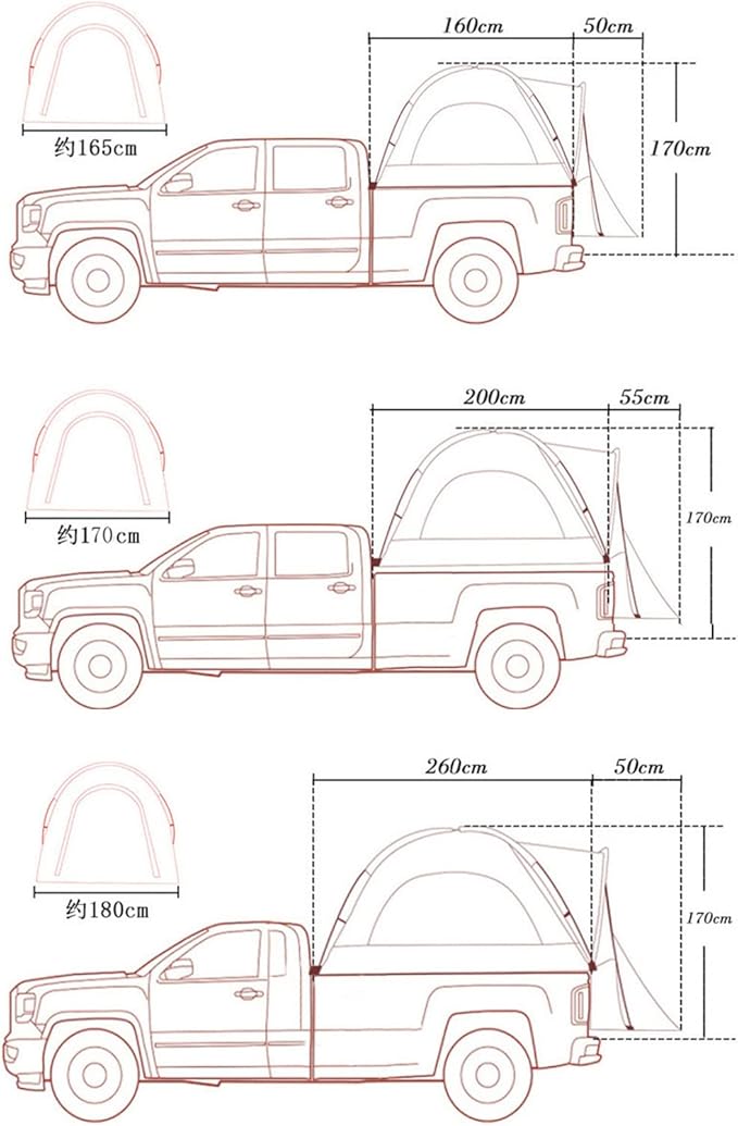 Camping Tent,Truck Car Tents Waterproof & Windproof Truck Bed Tent for Outdoor Self-drivingTour Camping - Easy to Assemble & Carry Bag Included Hopeful