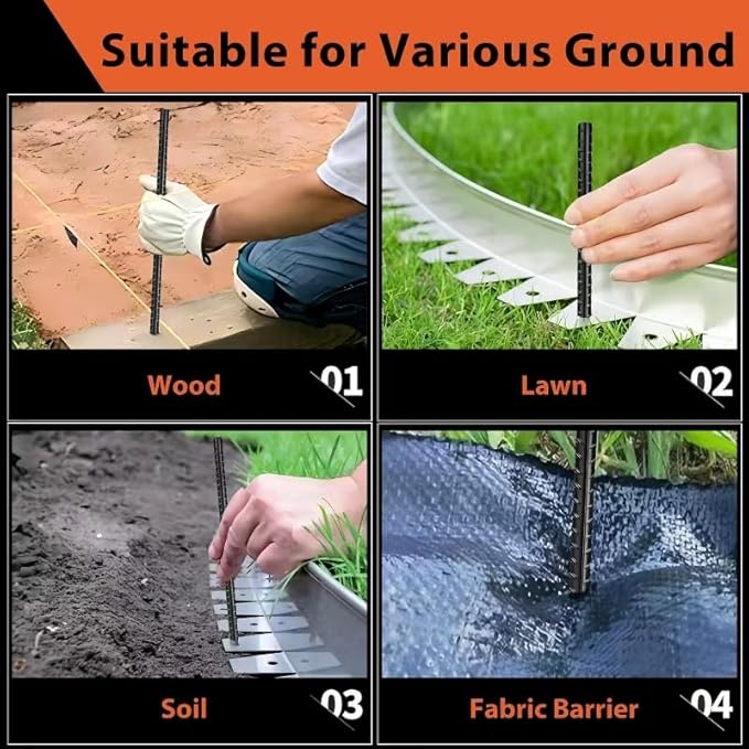 16 inches Rebar Stakes 24-Pack Straight Metal Stakes Heavy Duty 5/16" Diameter Ground Stake for Tent, Fence, Landscaping, Concrete Forming, Outdoor Decoration and Plant Support