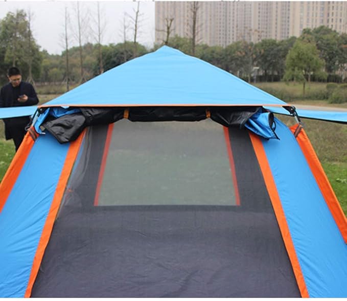 GeRRiT Two Doors 4 Season Tent for 3-4 Persons, Camping Automatic Pop Up Tent Waterproof Sun Shade Anti UV for Beach/Hiking/Backpacking/Fishing Instant Sun Shelter Canopy, Green