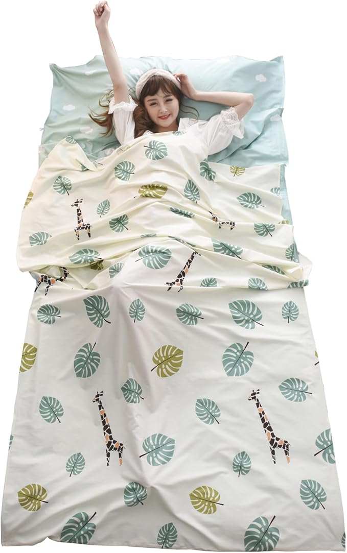 TRIWONDER Sleeping Bag Liner Cotton Camping Travel Sheet Sleep Sack Adult for Hostels Outdoor Picnic Planes Trains