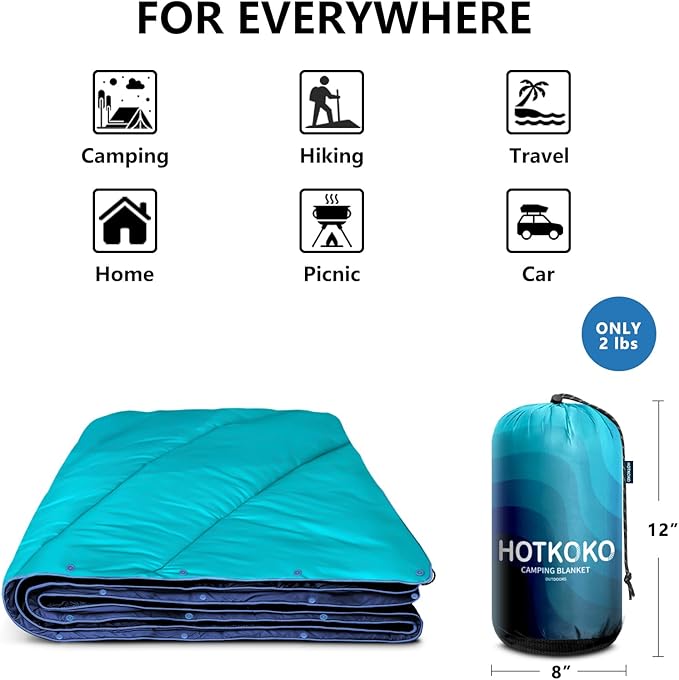 Puffy Blanket - Lightweight, Packable Camping & Travel Blanket for Outdoors, Stadiums, Hiking, Picnics