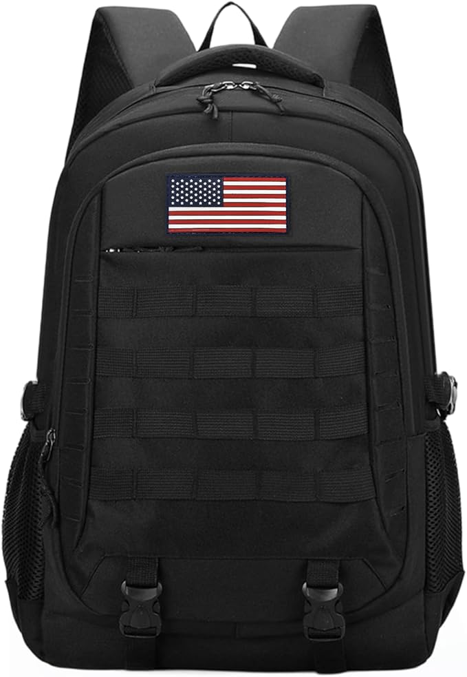 Tactical Backpack - 19'' Waterproof School Bag for Kids, 15.6" Laptop Compartment & MOLLE Webbing for Camping Hiking Travel