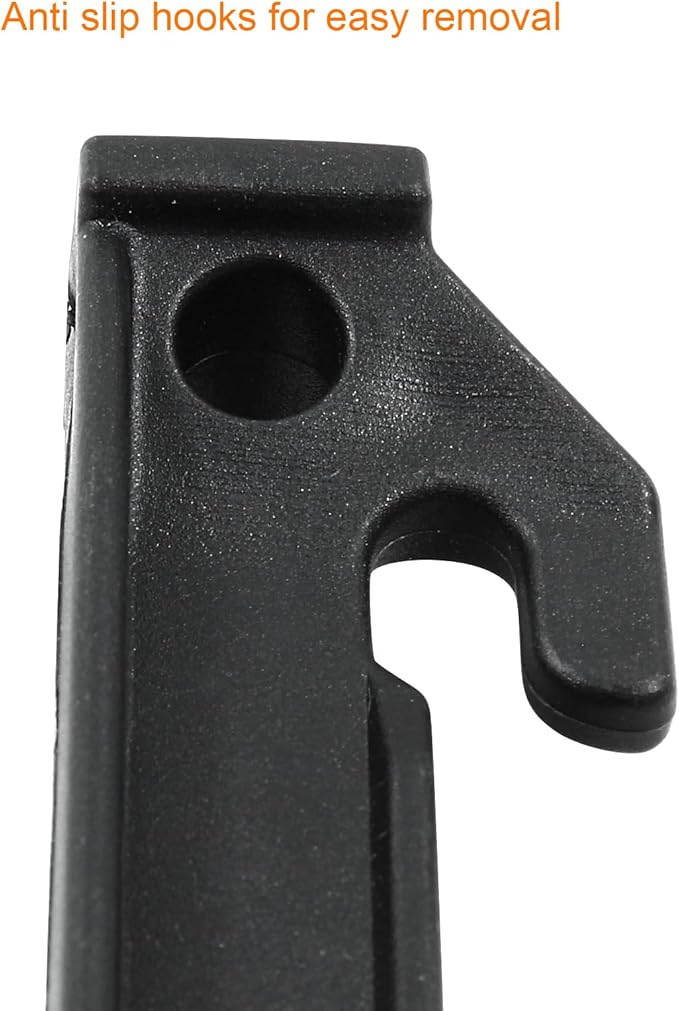 Litoexpe 9 Inch Plastic Tent Stakes, 16pcs Ground Stakes Heavy Duty, Durable Canopy Tent Stakes, Sturdy Tent Pegs for Outdoor Campings, Black Edging Stakes for Sand Beach and Garden Lawn