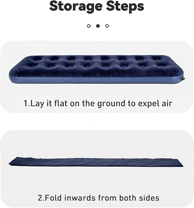 Queen Size Air Mattress - Inflatable Foldable Airbed for Camping, Home & Travel Guests, Waterproof Blow Up Mattress, Portable Sleeping Pad Accessories 80"x60"x9"