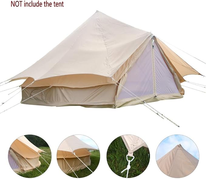 UNISTRENGH Waterproof Sunshade Heavy Duty Top Cover Roof Shelter for 3M 4M 5M 6M 7M Bell Tent (Sunshade, for 6M/19.6ft Tent)