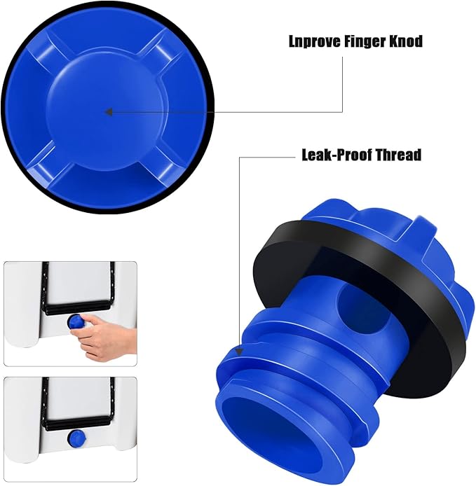 Honoson Cooler Drain Plugs Replacement Compatible with Most Rotomolded Coolers Including Most Major Brands Drain Plugs with Leak-Proof Design