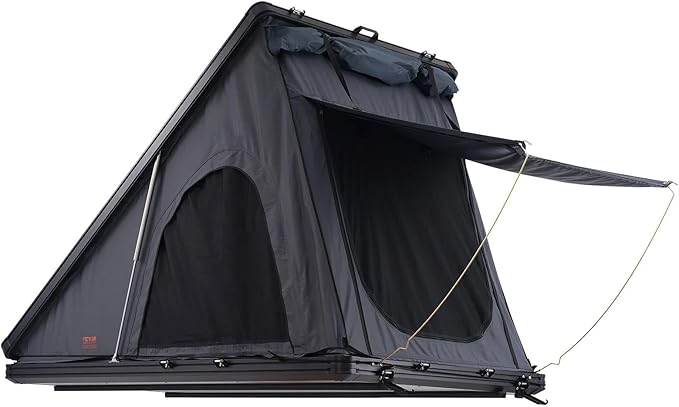Rooftop Tent Hard Shell, Roof Top Tent for Car SUV Truck Jeep Van Camping, Roof Tents with Telescopic Ladder Thick Mattress & LED Strip Light, 2-3 Person Family Camping Tents