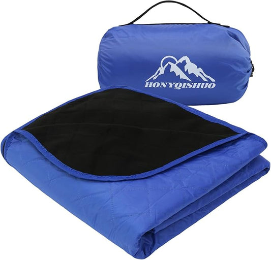 Outdoor Waterproof Camping Blanket, Foldable Fleece Stadium Blanket for Outdoor Sports Event, Camping, Picnics