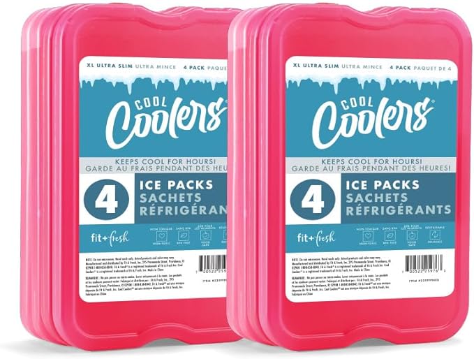 Cool Coolers by Fit + Fresh Slim Compact Reusable XL Ice Pack, Perfect for Lunch Boxes, Coolers, and Beach Bags