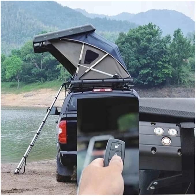 2 Person Outdoor Camping Electric Remote Car Hard Shell Roof Top Tent