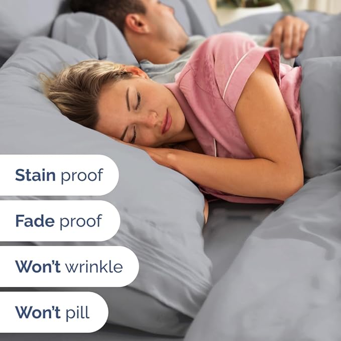 Full XL Bed Sheet - 4 Piece Full XL Bed Sheets Set - Soft, Breathable & Cooling - Hotel Luxury Bedding for Women, Men, Kids, Teens, Boys & Girls - Deep Pockets, Comfy, Fade & Wrinkle Free - Steel Blue