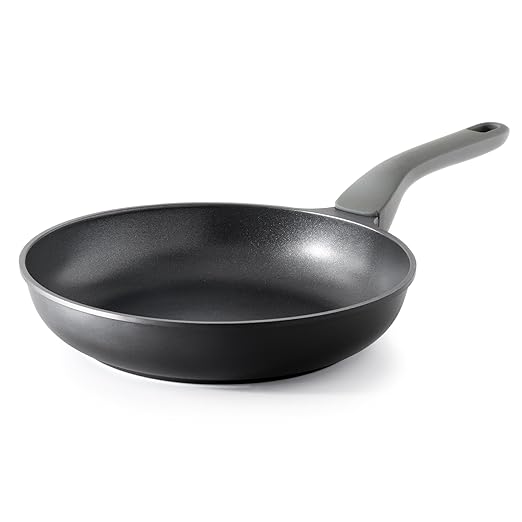 PRICUSIS Nonstick Frying Pan, 8/10/12 Inch Skillet with Stay Cool Handle, Fully Coated, Induction Compatible & Oven Safe, 100% Dishwasher Safe, PTFE & PFOA Free（8 Inch, Black Sesame）