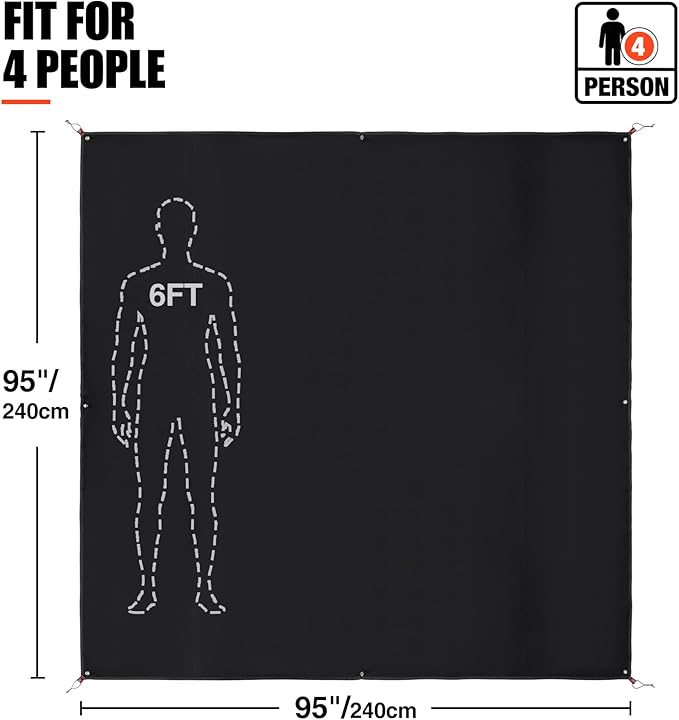 REDCAMP Waterproof Camping Tent Tarp - 36"x83", 4 in 1 Multifunctional Tent Footprint for Camping, Hiking and Survival Gear, Lightweight and Compact