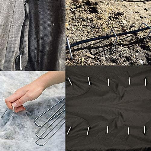 50 Pack Landscape Staples 12 inch,Heavy Duty Garden Stakes Pins Galvanized Landscape Fabric Staples Sod Ground Staple for Anchoring Weed Barrier Fabric