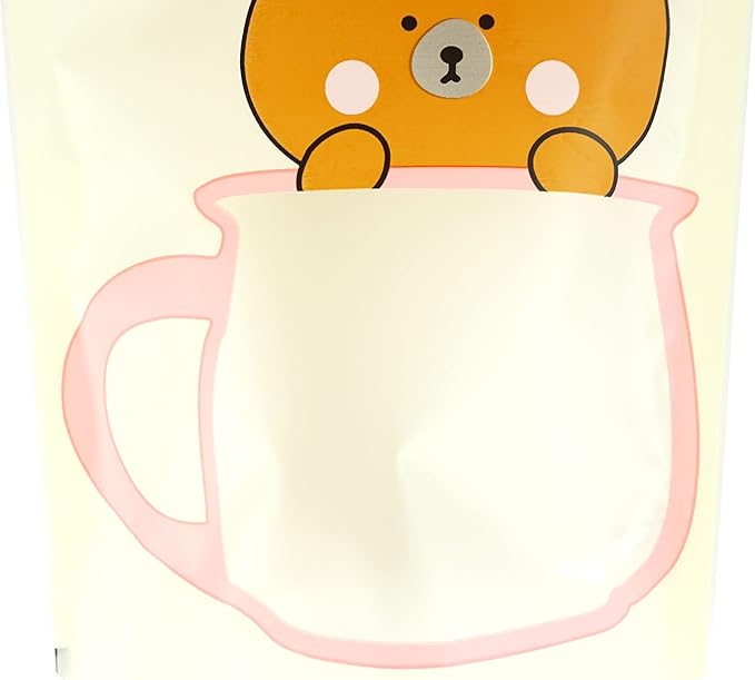 QQ Studio 100 Animal Designed Snack Bags, Plastic Bakery Bags, Cute Favor Bags for Snacks, Pastel Cookie Bags with Window, Zipper Seal Treat Storage Bags (5 Inch x 7 Inch, Yellow Bear)