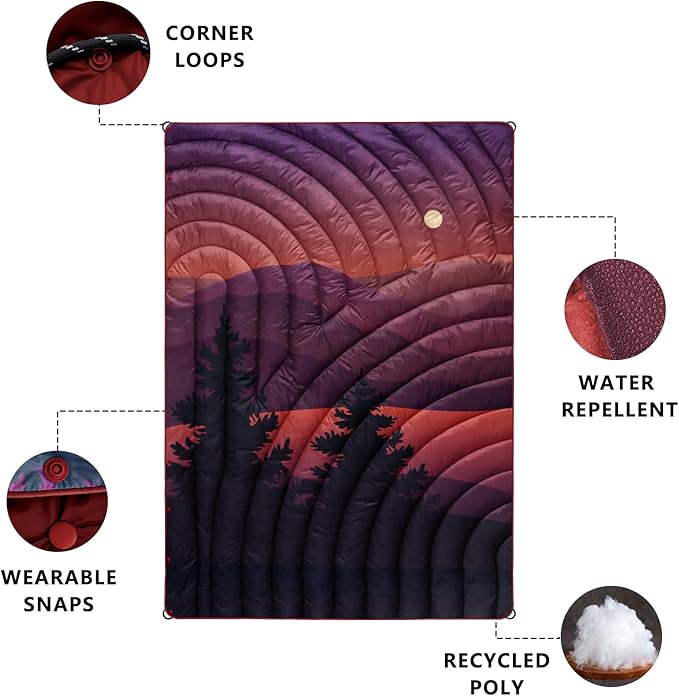 Camping Blanket,Lightweight Puffy Printed Camping Blanket Packable Outdoor Blanket for Camping,Traveling, Stadium, Hiking, Picnics
