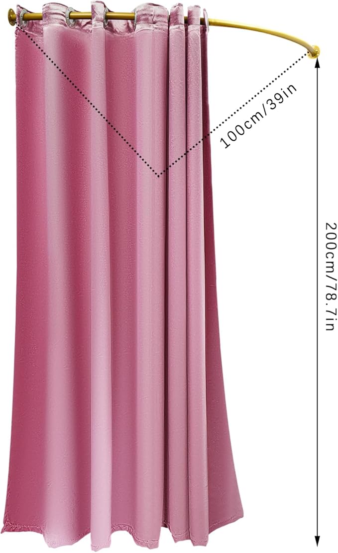 U-Dressing Room Privacy Protection Changing Room Divider, Clothing Store Fitting and Dressing Room for Boutique, Curtain Divider (C-Shaped-Pink)