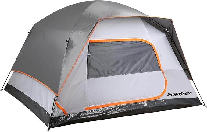 EchoSmile 2/4 Person Camping Tent, Lightweight Dome Family Tent with Rainfly, Easy Setup, Waterproof & Windproof Outdoor Shelter for Group Hiking, Backpacking, 3-Season Use