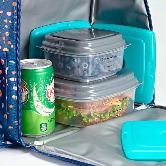 Cool Coolers by Fit + Fresh, Reusable & Long-Lasting Slim Ice Packs, Cold Packs for Lunch Boxes, Ice Packs for Lunch Bags, Green 8 Pack