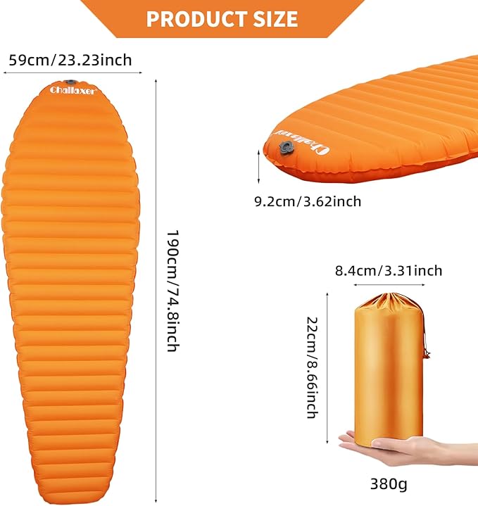 Ultralight Sleeping Pad for Camping, 74.8"x23.2" Camping Mat with Pump Sack Inflatable Sleeping Pads Compact for Camping Backpacking Hiking Traveling Tent