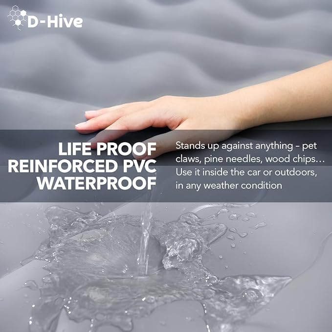 D-Hive SUV Air Mattress, Ultra-Thick Material Extra-High Car Air Mattress, SUV Mattress for Toyota 4runner, Jeep Wrangler, Car Mattress Inflatable Grey