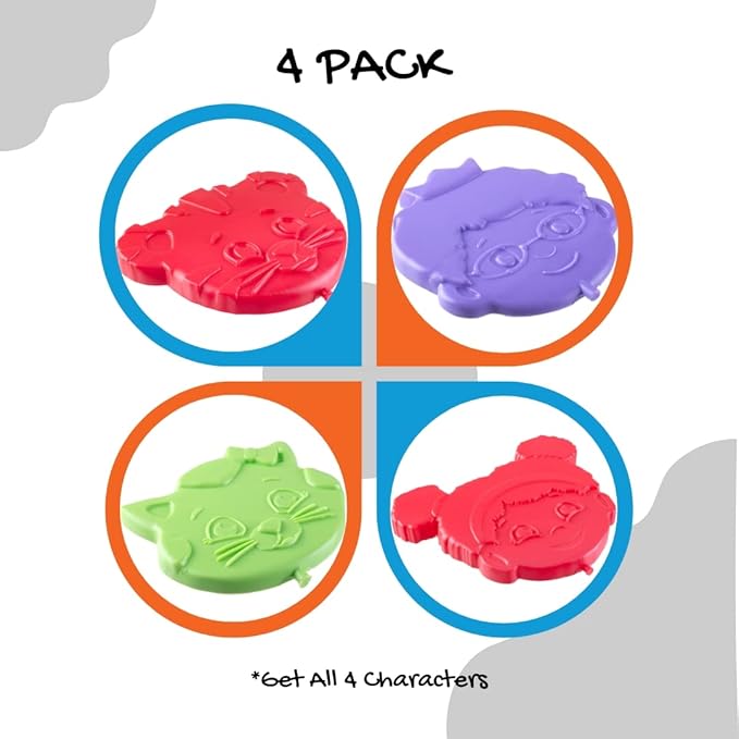 Daniel Tiger Reusable Hard Ice 4 Multi Pack- Slim Lightweight Design, Cool Thin Freezer Packs Keeps Food Cold for Longer- Easily Fits Inside Kids School Lunch Box Bento or Insulated Bag