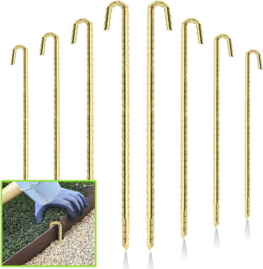 Landscape Stakes 30 Pack, 10 Inch Garden Landscape Anchoring Stakes for Terrace Board, Landscape Edging Coil, Grass Barrier, Bender Board, Weed Barrier Landscape Garden Inflatable Decor Fixing